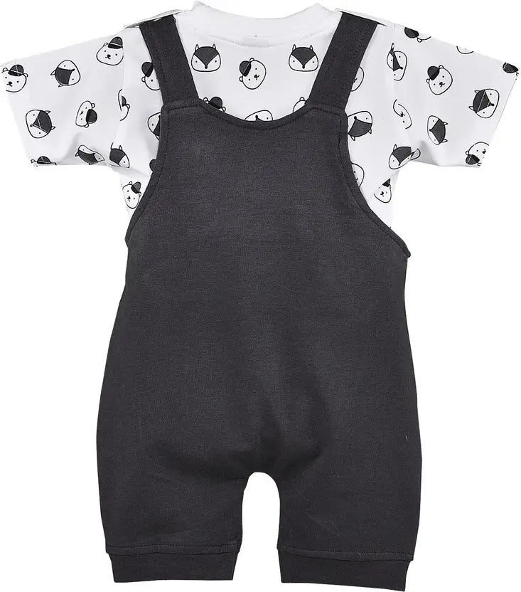 Baby Boys Casual Dungaree T-shirt bt544gry