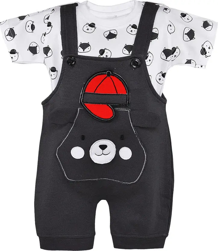 Baby Boys Casual Dungaree T-shirt bt544gry