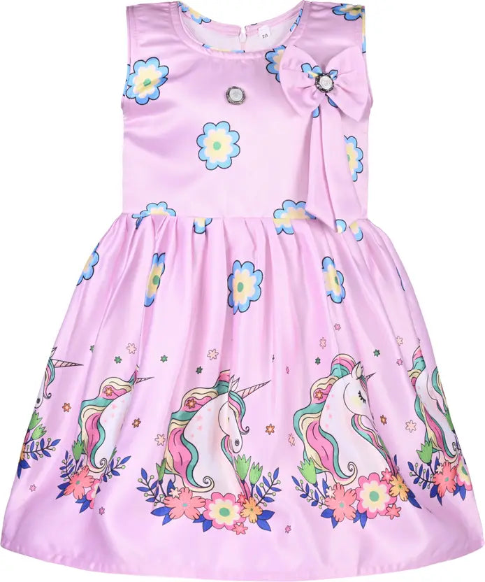 Girls Midi/Knee Length Casual Dress stn855bpnk