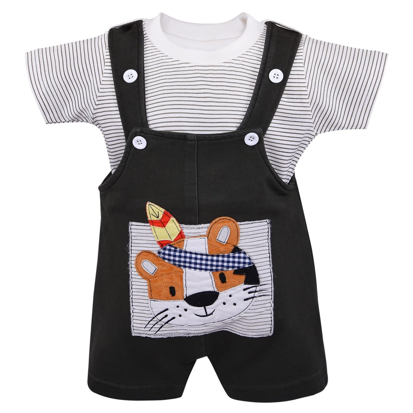 Baby Boys Dungaree Dress For Boys-(bt104blk)