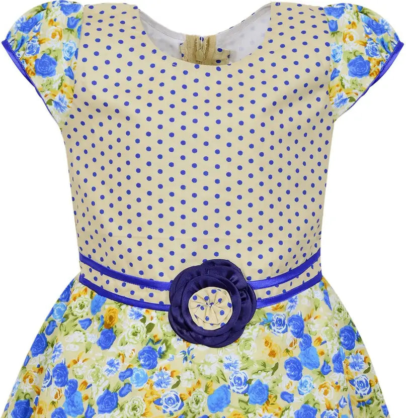 Girls Midi/Knee Length Party Dress ctn254blu