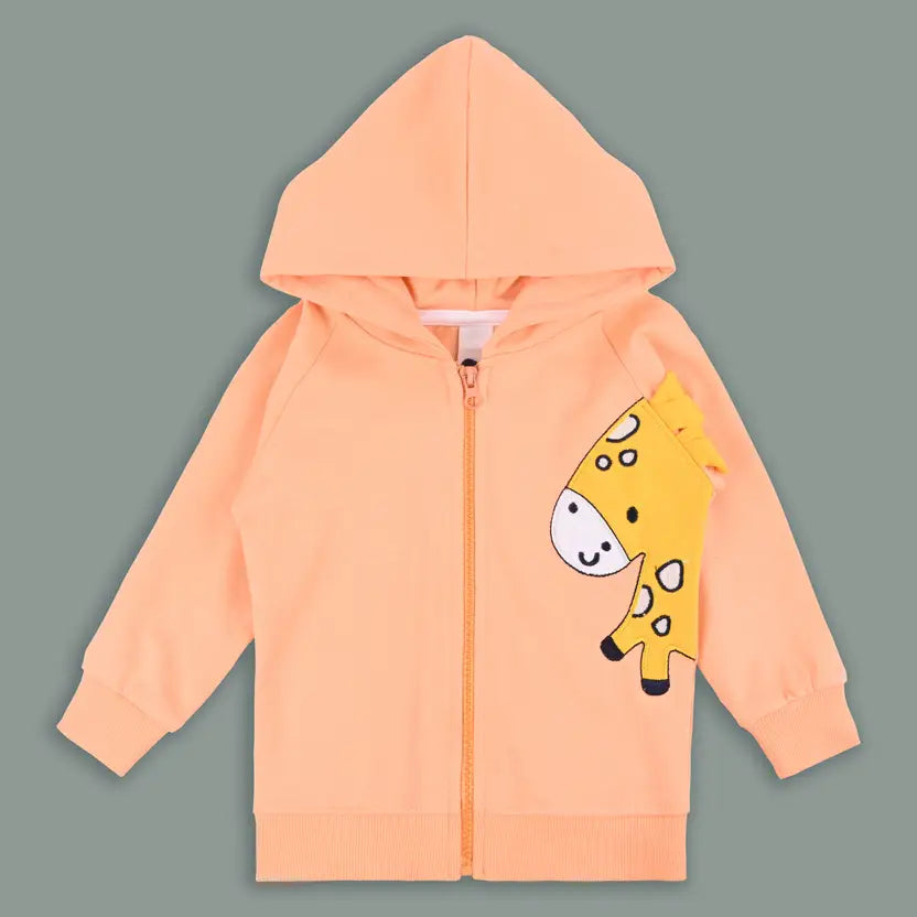 Unisex Cotton Applique Full Sleeve Hooded Sweatshirt