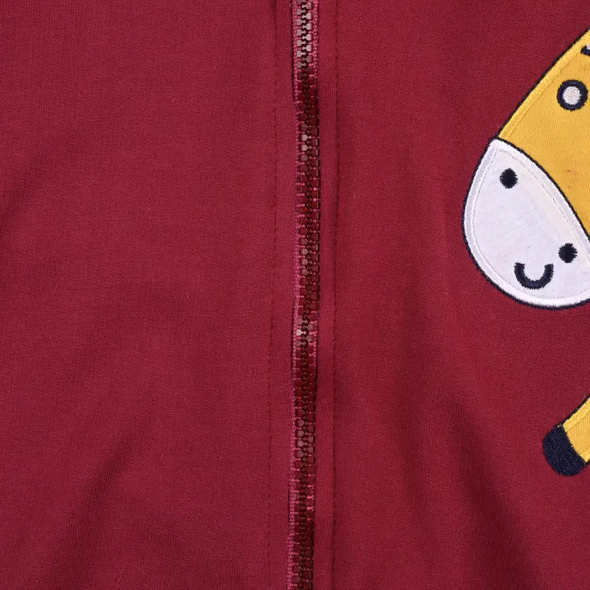 Unisex Cotton Applique Full Sleeve Hooded Sweatshirt