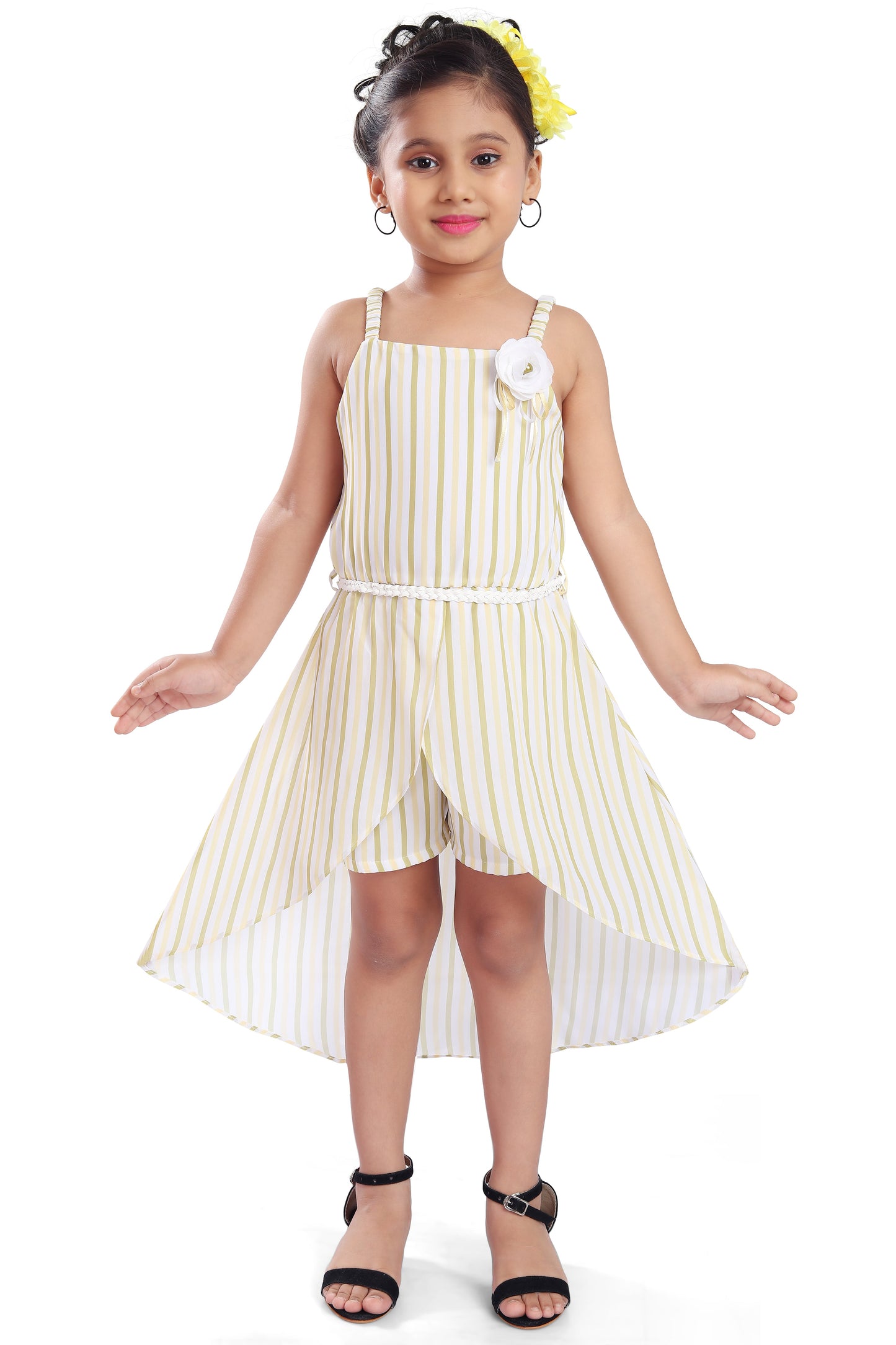 kids Partywear Dress Frock (fe2930ylw)
