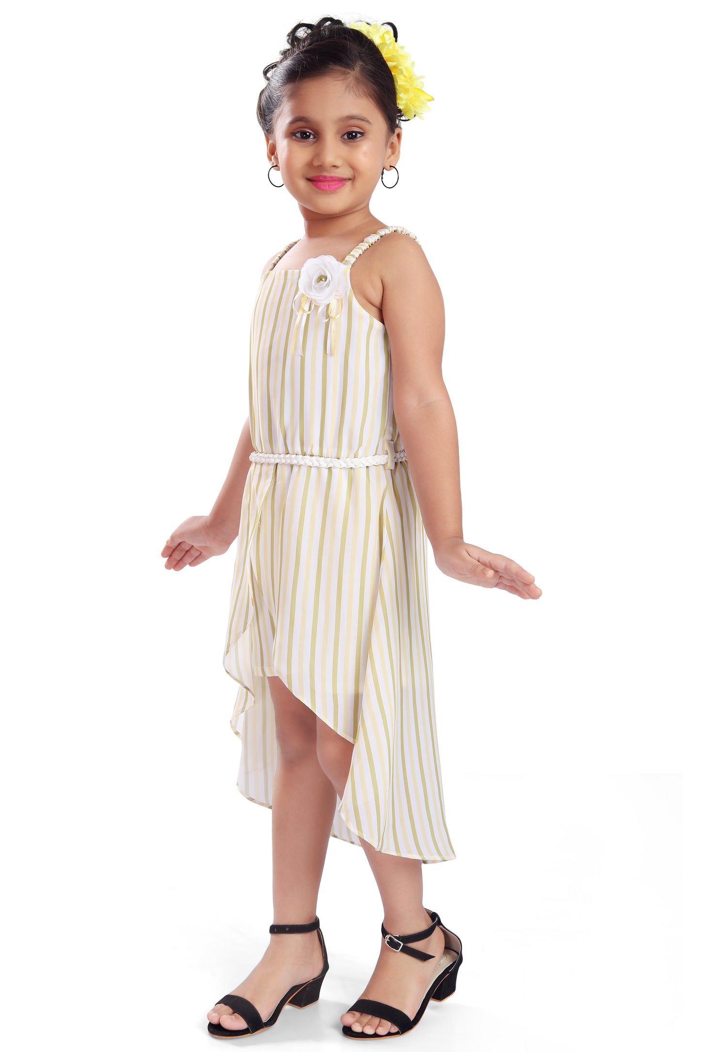 kids Partywear Dress Frock (fe2930ylw)