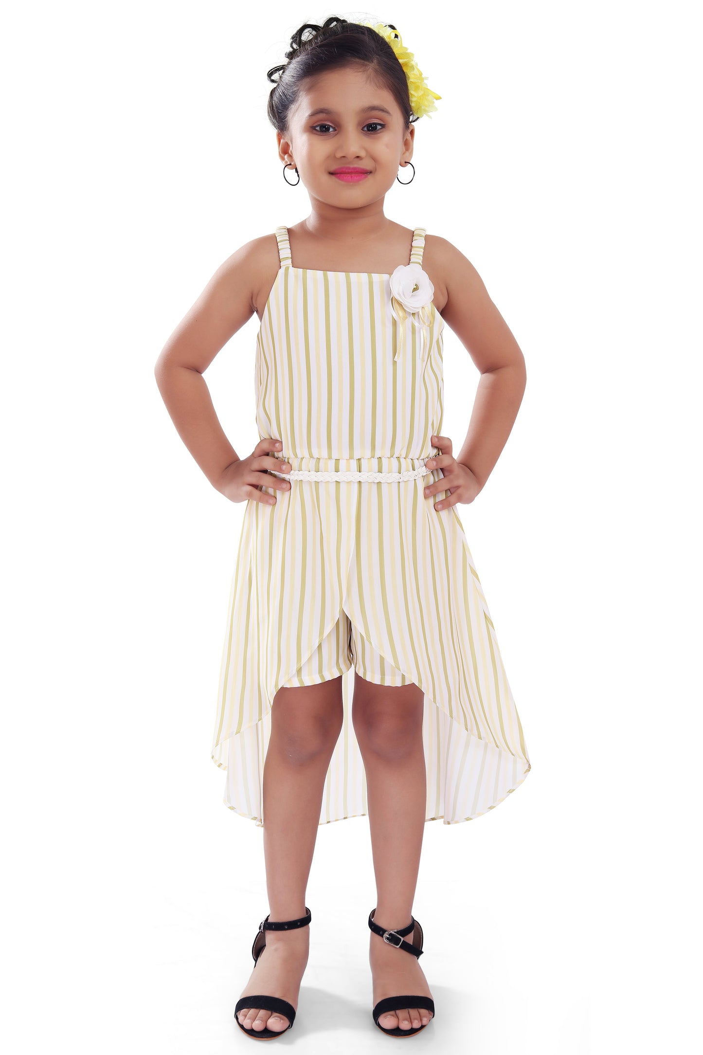 kids Partywear Dress Frock (fe2930ylw)