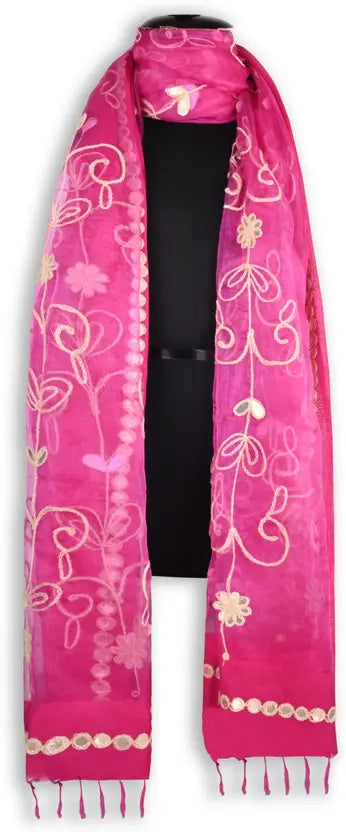 Woman's Embroidered Chiffon Duppata