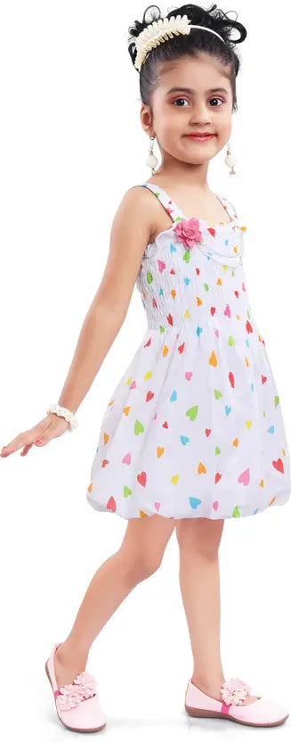 Girls Midi/Knee Length Casual Dress csl242bpnk