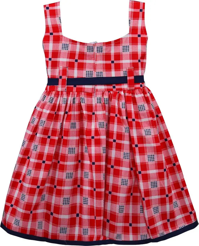 Girls Checkered Printed Cotton Summer Dress