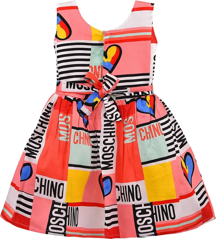 Girls Midi/Knee Length Casual Dress ctn399pnk