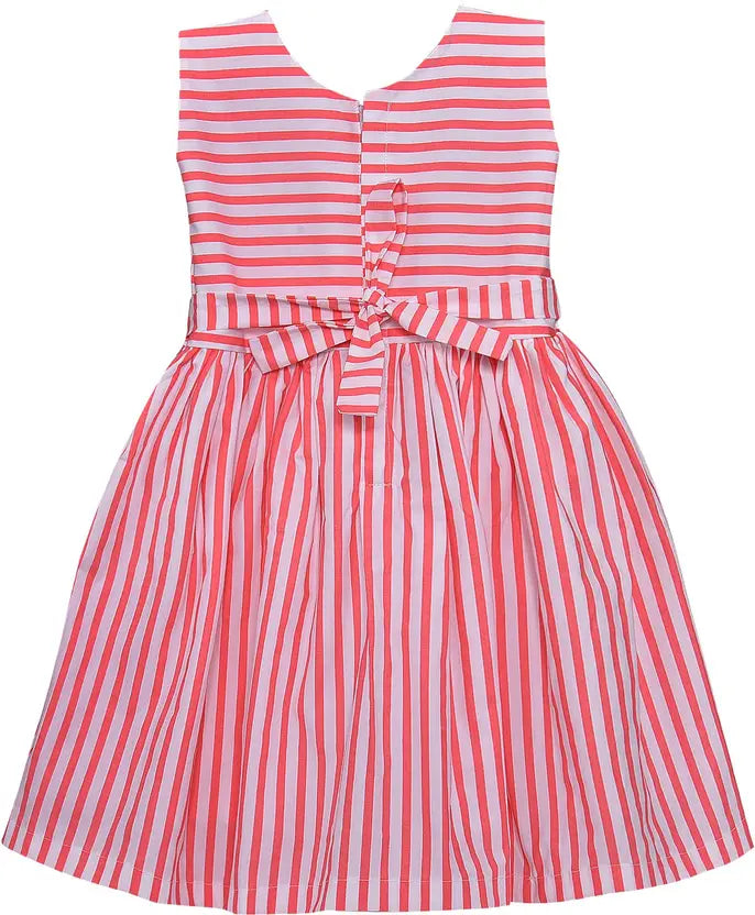 Girls Midi/Knee Length Casual Dress ctn333pnk