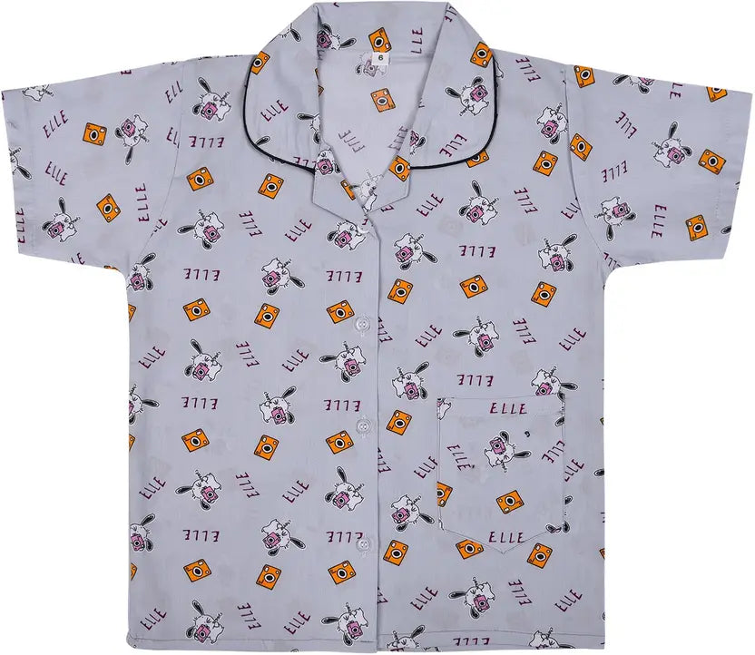 Girls Printed Cotton Blend Kids Nightwear