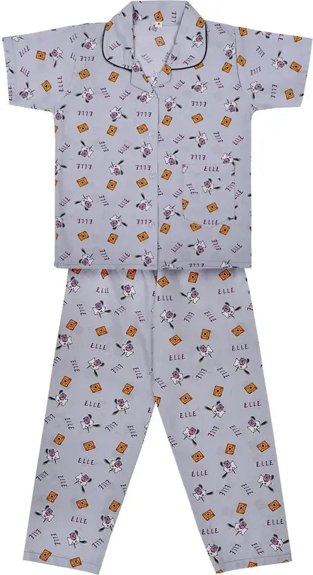 Girls Printed Cotton Blend Kids Nightwear