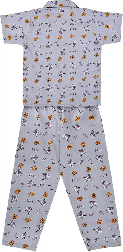 Girls Printed Cotton Blend Kids Nightwear