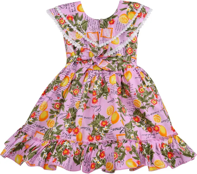 Girls Midi/Knee Length Casual Dress ctn432pnk