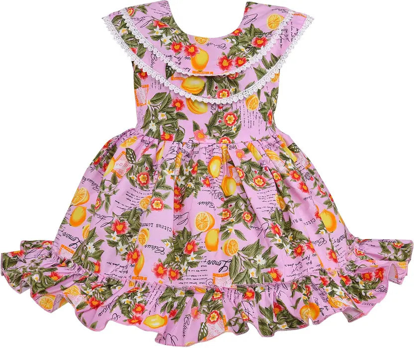 Girls Midi/Knee Length Casual Dress ctn432pnk
