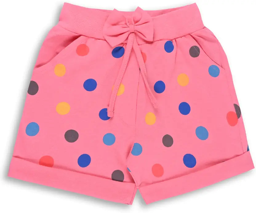 Girls Cotton Polka Print Summer Shorts