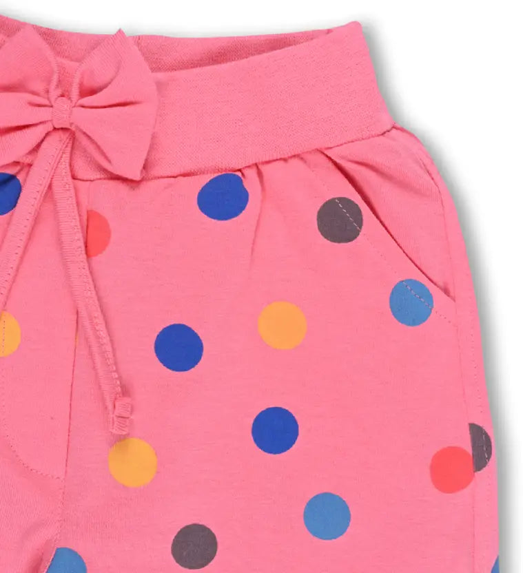 Girls Cotton Polka Print Summer Shorts