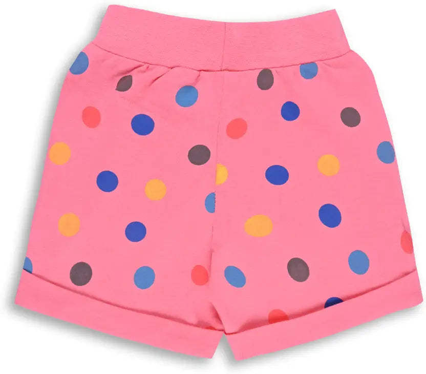 Girls Cotton Polka Print Summer Shorts