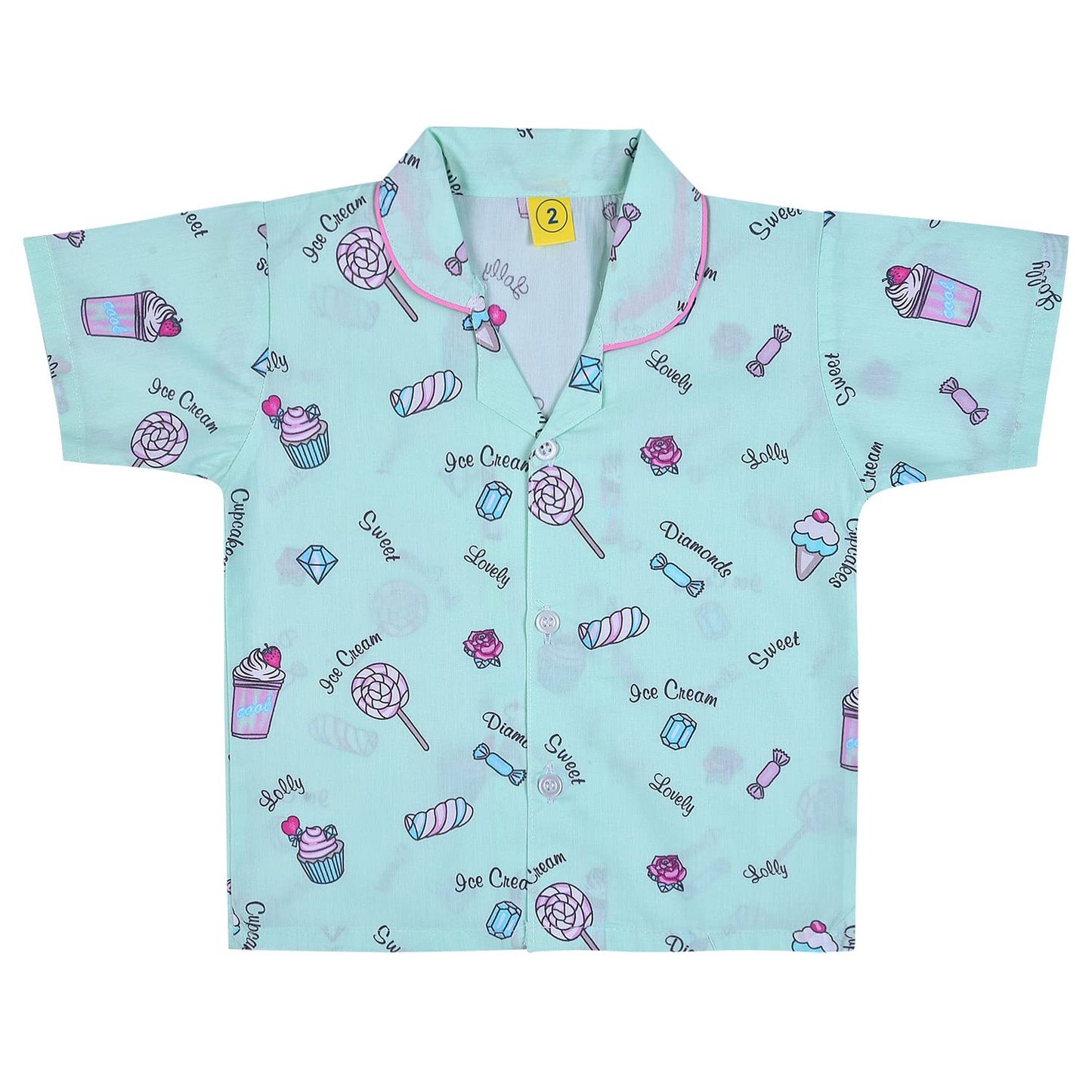 Unisex Printed Top and Bottom Pyjamas Night Dress