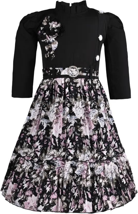 Girls Midi/Knee Length Party Dress fe3323blk
