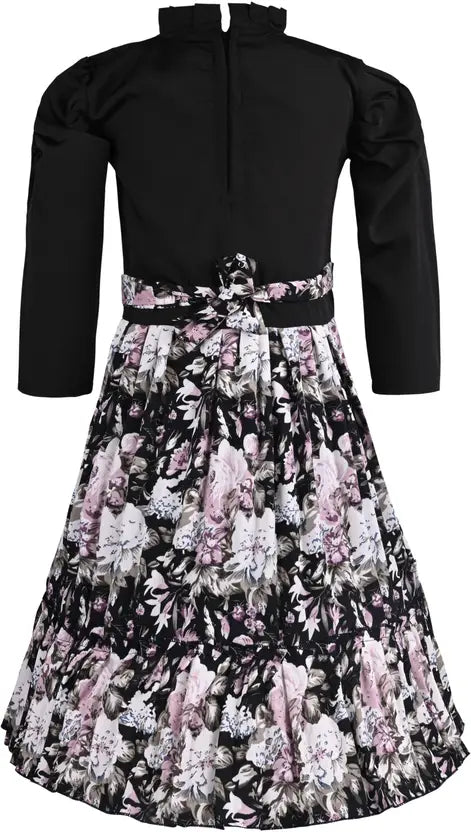 Girls Midi/Knee Length Party Dress fe3323blk