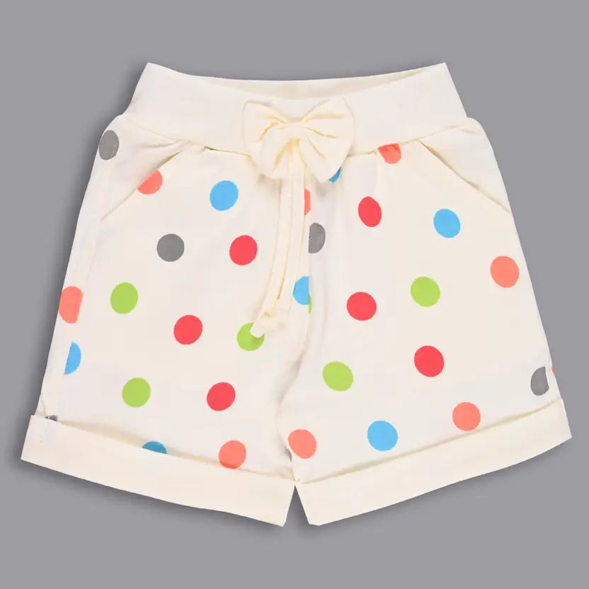 Girls Cotton Polka Print Summer Shorts