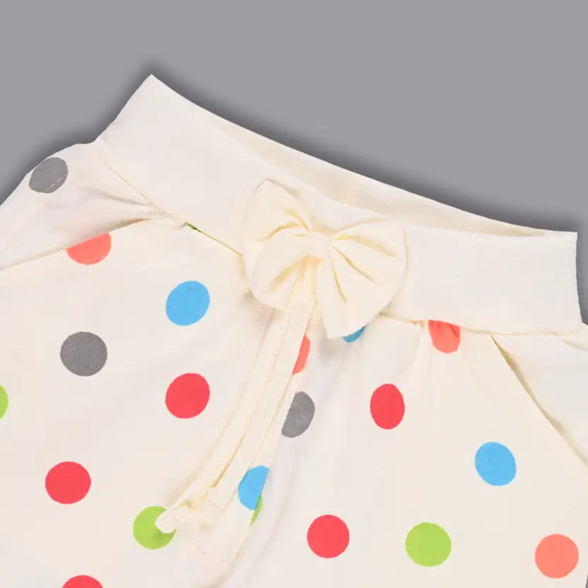 Girls Cotton Polka Print Summer Shorts