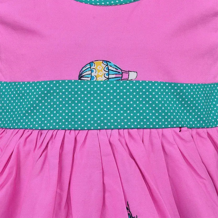 Girls Midi/Knee Length Casual Dress ctn332pnk
