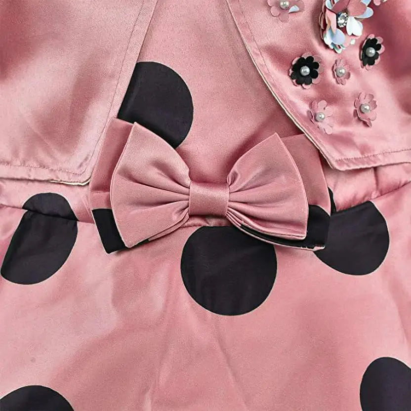 Girls Midi/Knee Length Party Dress  (stn805pch)
