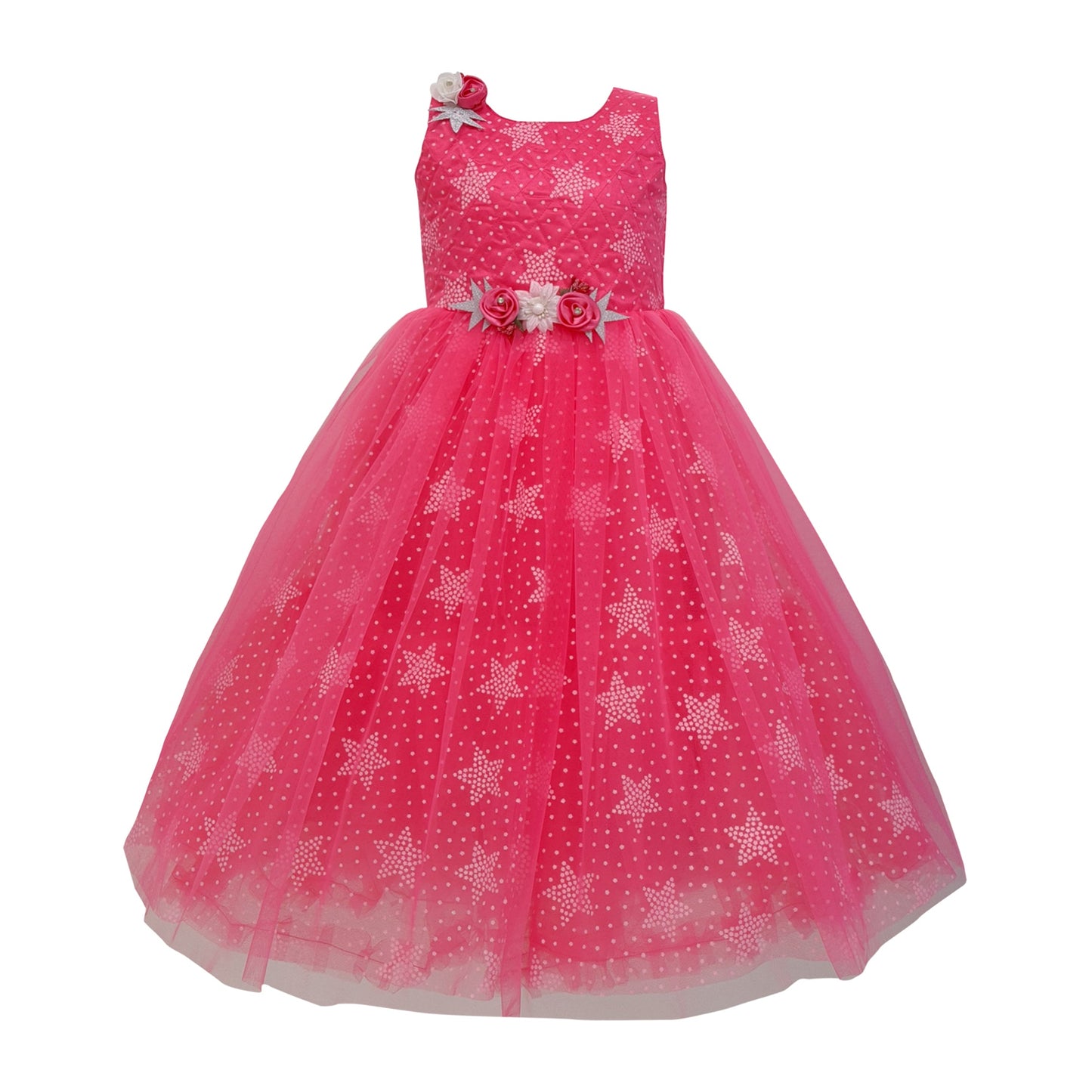 Pink Baby Girls Long Gown Party Wear Dress