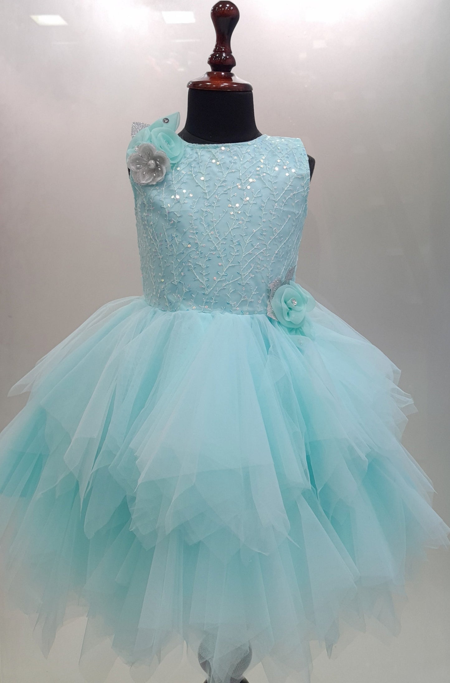 Baby Girls Cotton Frock Dress for Girls-(bxa416Lblu) - - frocks - baby dress