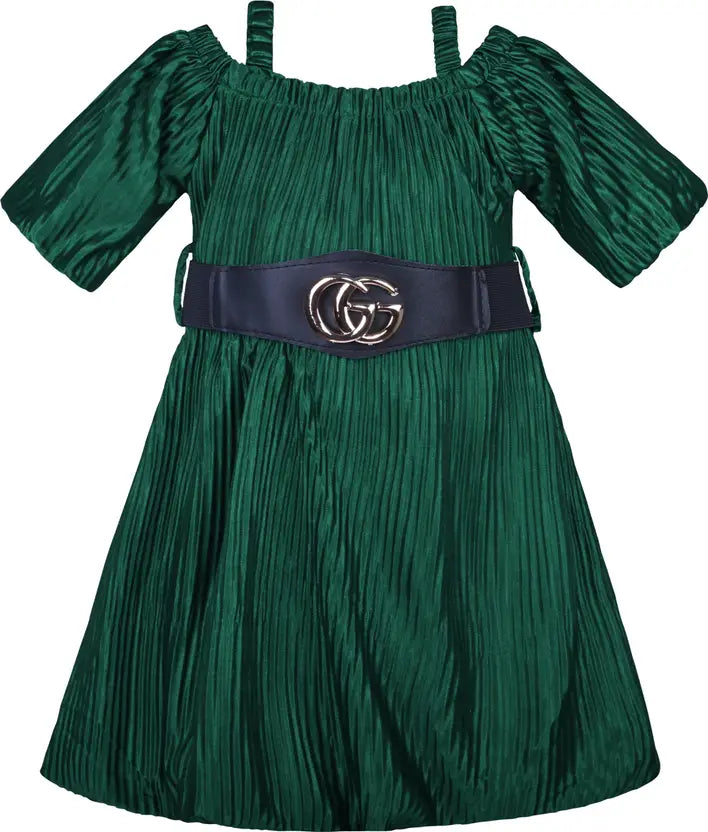 Girls Midi/Knee Length Belt Party Dress