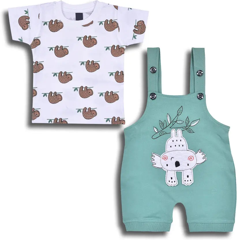 Baby Boys Casual T-shirt Dungaree bt596grn