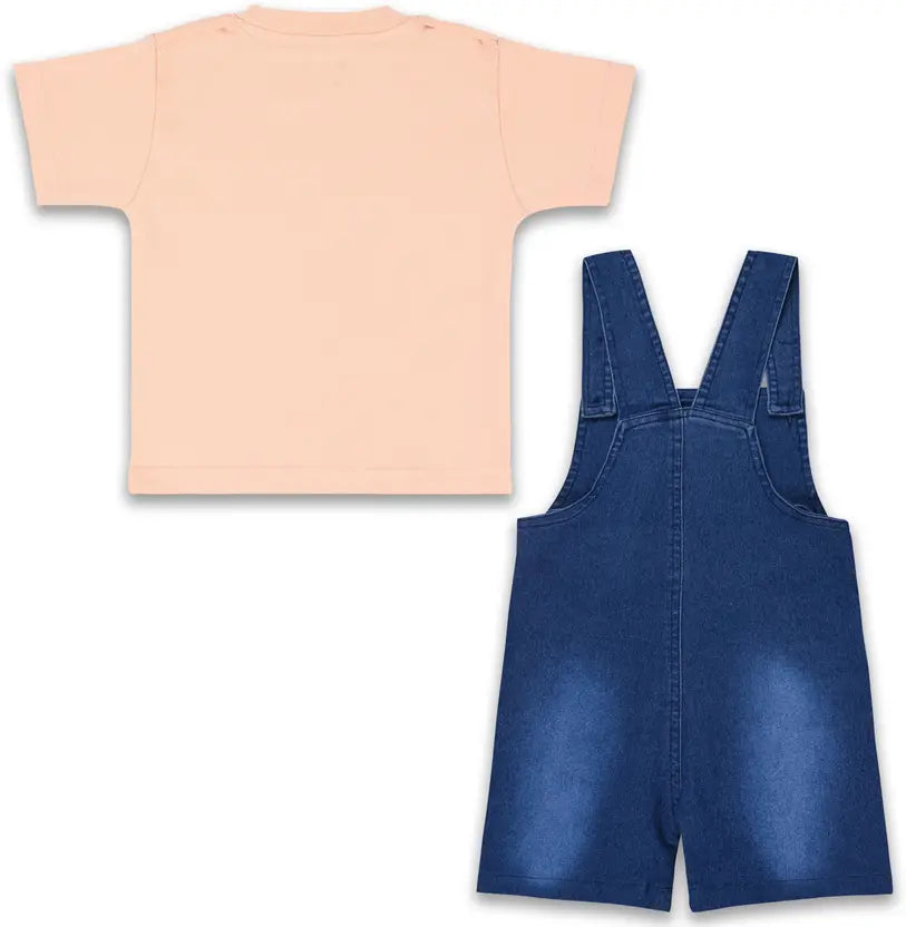 Dungaree For Baby Boys Casual Solid Cotton Blend btp4042pch