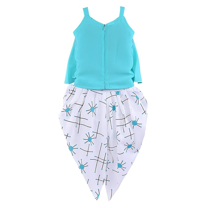 Baby Girls Top and Dhoti Pant Dress For Girls-(csl302blu)