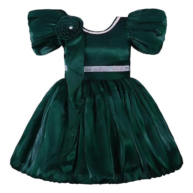 Rhinestone Floral Embellished Balloon Party Dress