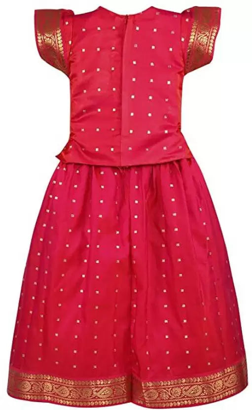 Girls Woven Design Ethnic Skirt Top Set