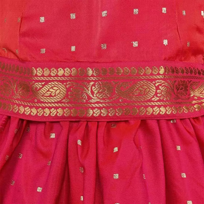 Girls Woven Design Ethnic Skirt Top Set