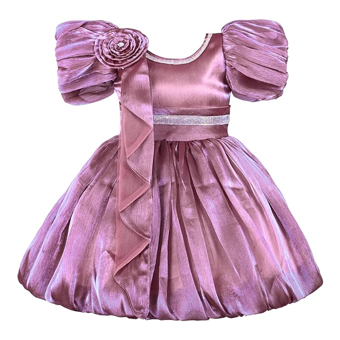 Rhinestone Floral Embellished Balloon Party Dress