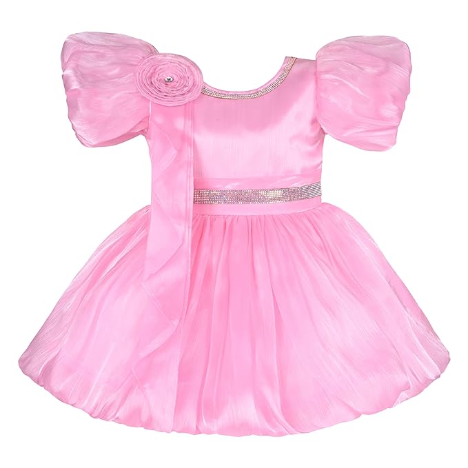 Rhinestone Floral Embellished Balloon Party Dress