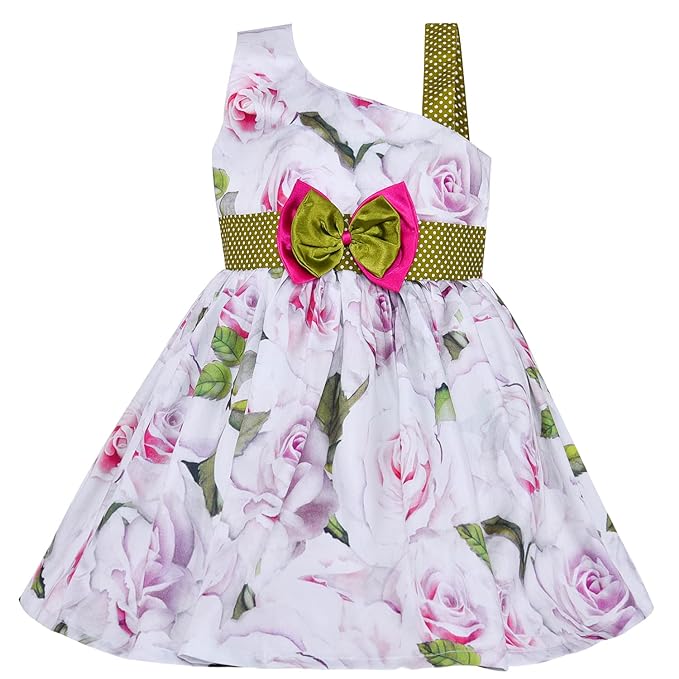 Girls Pure Cotton Floral Summer Casual Dress