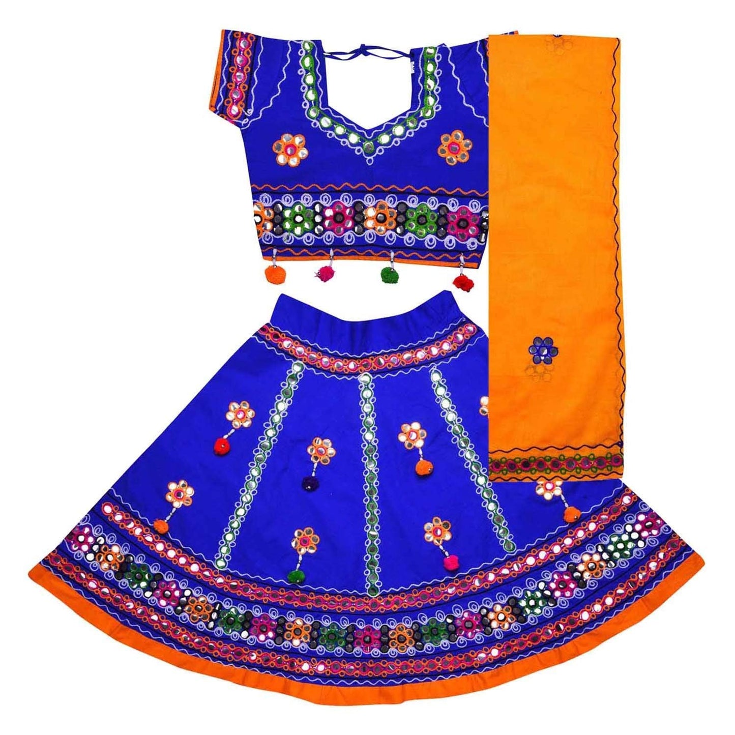 Girl's Cotton Ghaghra Choli, Leghnga Choli, Chania Choli 144b - Dresses