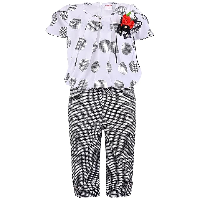 Baby Girls Top and Pant Dress For Girls-(csl328gry)