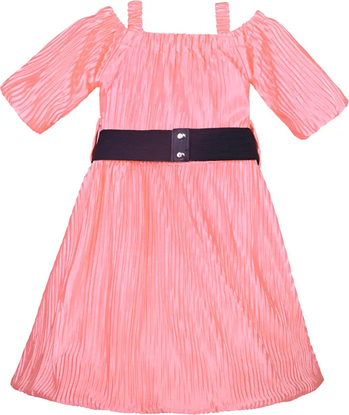 Girls Midi/Knee Length Belt Party Dress