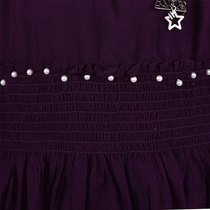 Girls Flared Sleeves Smocking Casual Dress