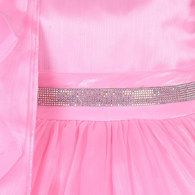 Rhinestone Floral Embellished Balloon Party Dress