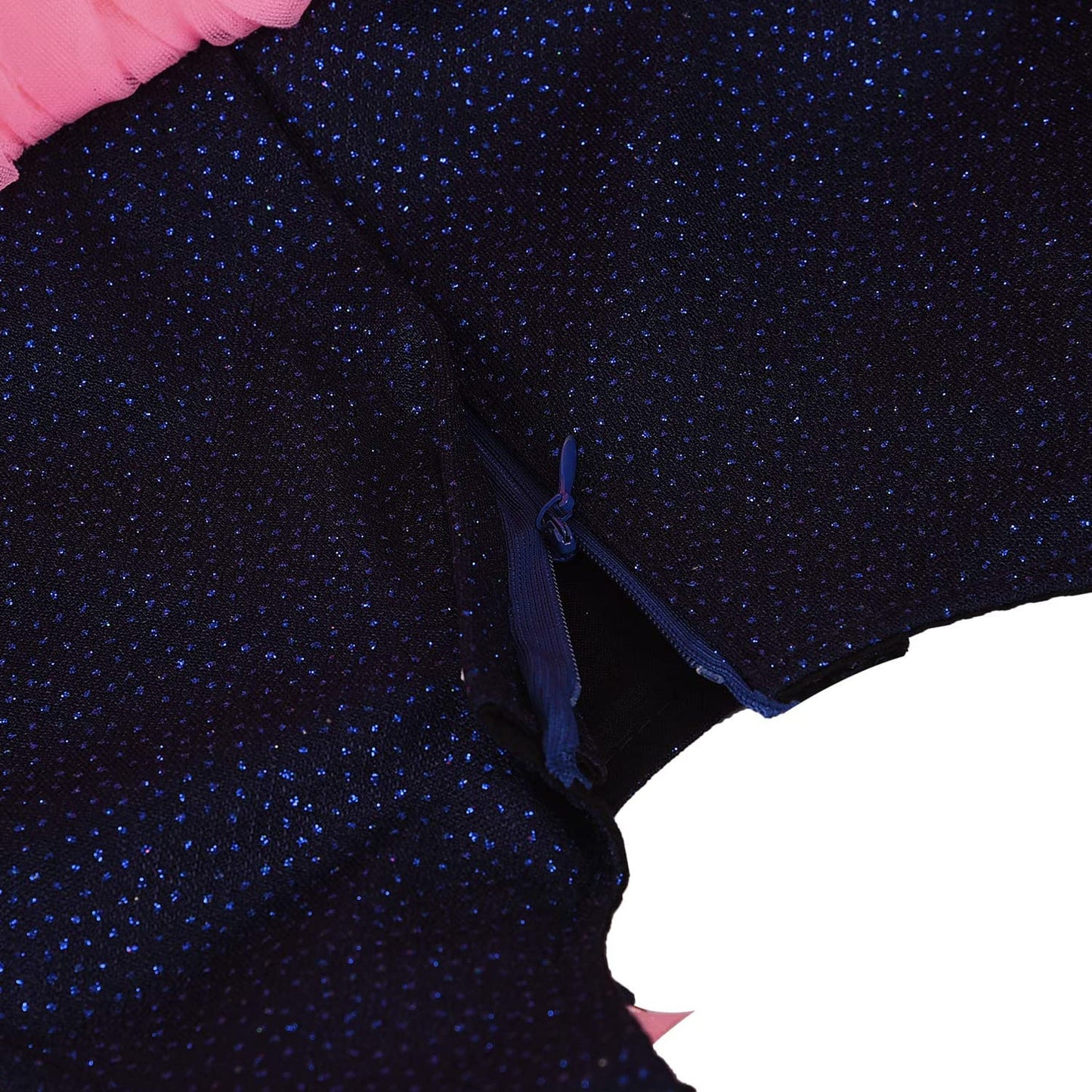 Girls Shimmery Floral Flared Net Party Dress