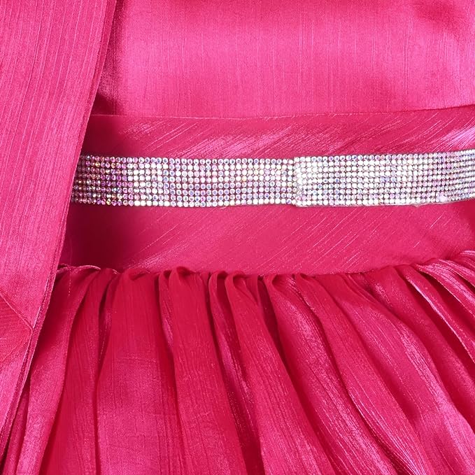 Rhinestone Floral Embellished Balloon Party Dress