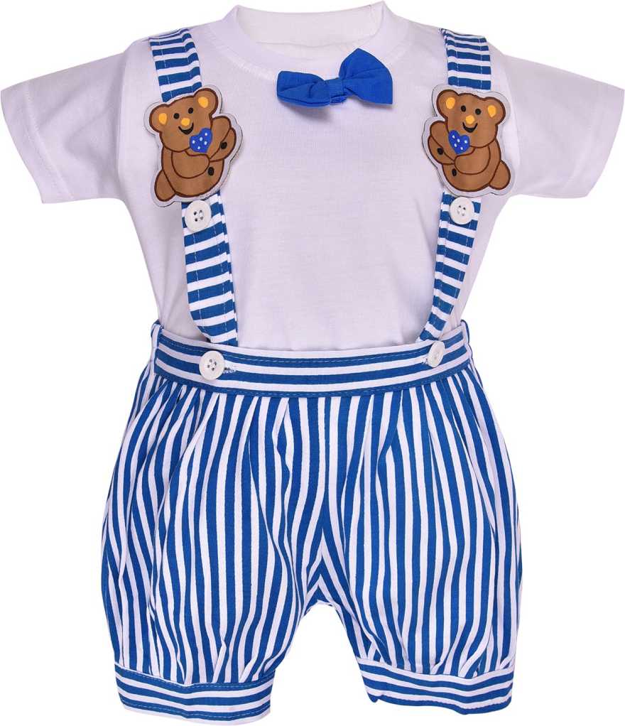 Dungaree For Boys & Girls Casual Striped Polycotton